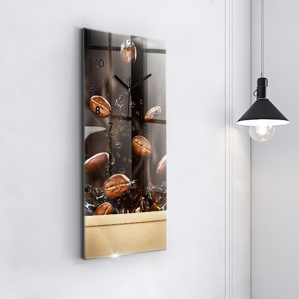 Modern vertical wall clock Hot coffee