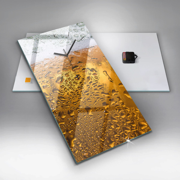 Modern vertical wall clock A mug of beer