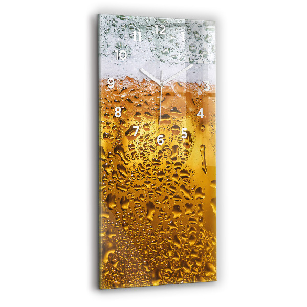 Modern vertical wall clock A mug of beer