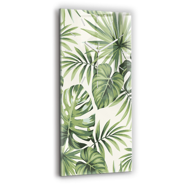 Modern vertical wall clock Tropical pattern