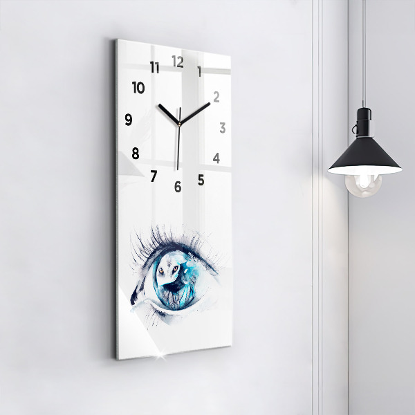 Modern vertical wall clock Wolf Eye Illustration