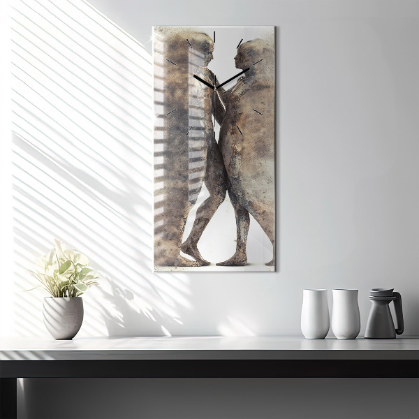 Modern vertical wall clock Abstract people sand