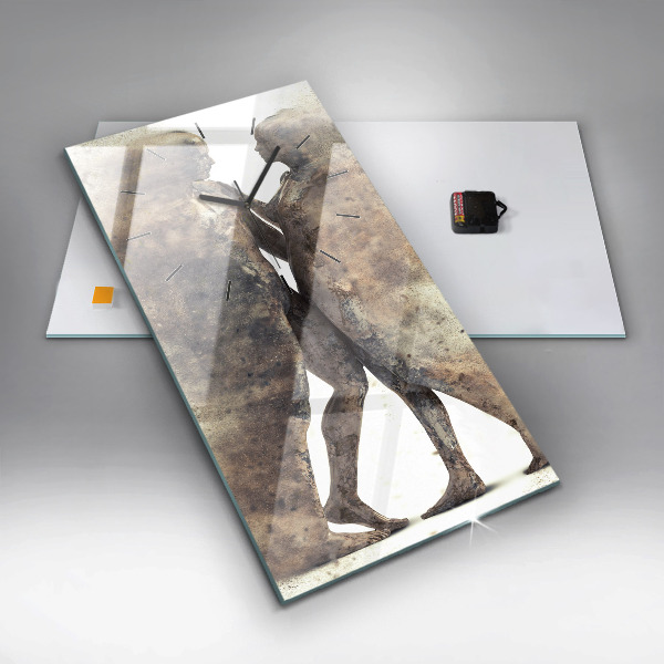 Modern vertical wall clock Abstract people sand
