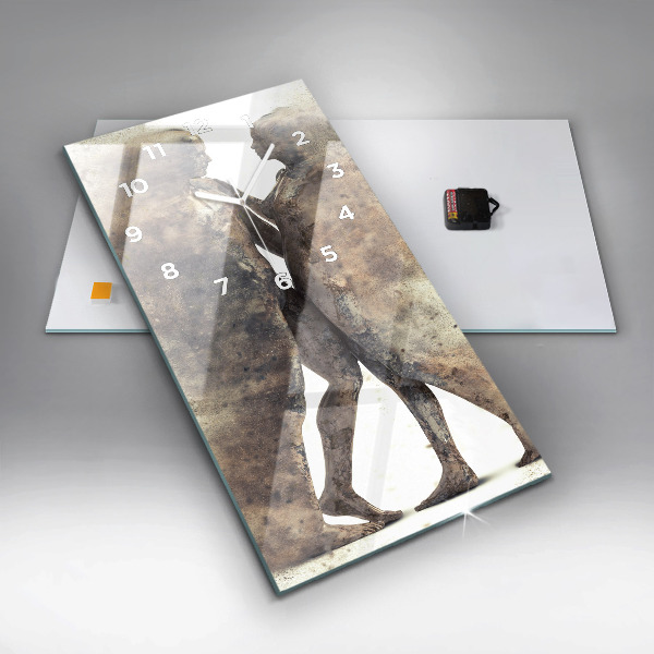 Modern vertical wall clock Abstract people sand
