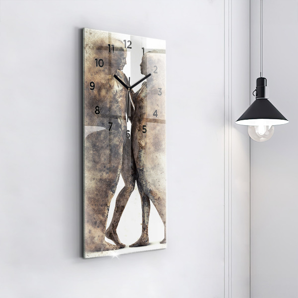 Modern vertical wall clock Abstract people sand