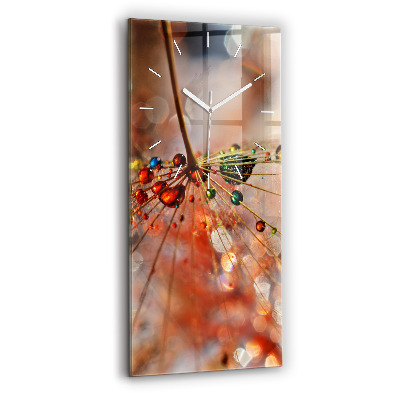 Modern vertical wall clock Dandelion with dew