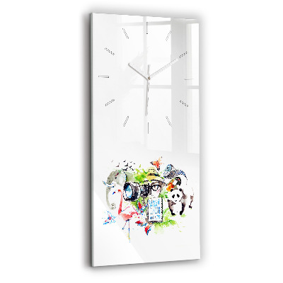 Modern vertical wall clock Zoologist