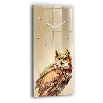 Modern vertical wall clock Owl - a sign of wisdom