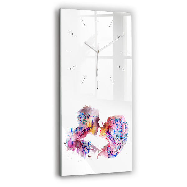 Modern vertical wall clock Two Bodies One Soul