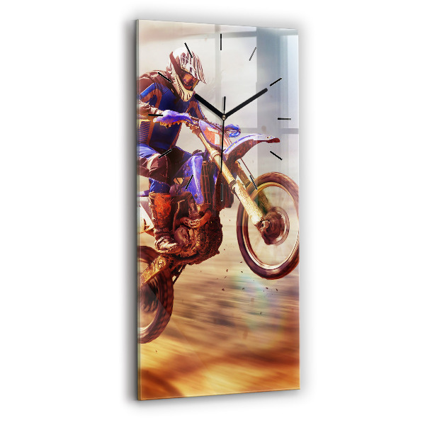 Modern vertical wall clock Motocross Enduro
