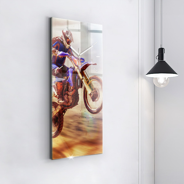 Modern vertical wall clock Motocross Enduro