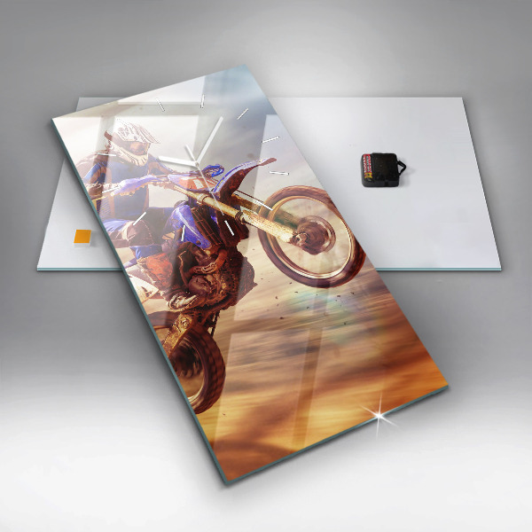 Modern vertical wall clock Motocross Enduro