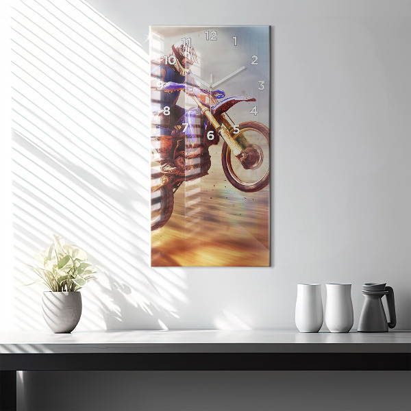 Modern vertical wall clock Motocross Enduro