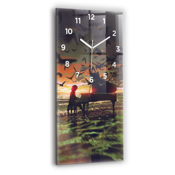 Modern vertical wall clock Concert on the beach