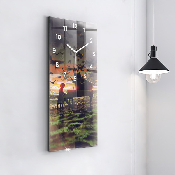 Modern vertical wall clock Concert on the beach