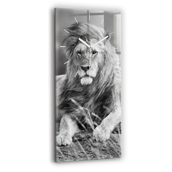 Modern vertical wall clock Abstraction - Lion