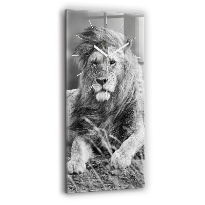 Modern vertical wall clock Abstraction - Lion