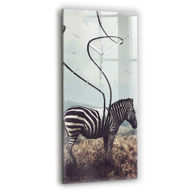 Modern vertical wall clock Zebra – Abstraction