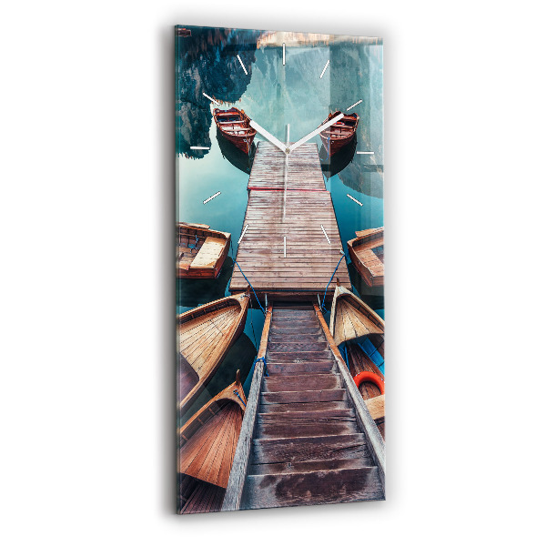 Modern vertical wall clock Pier and Lake