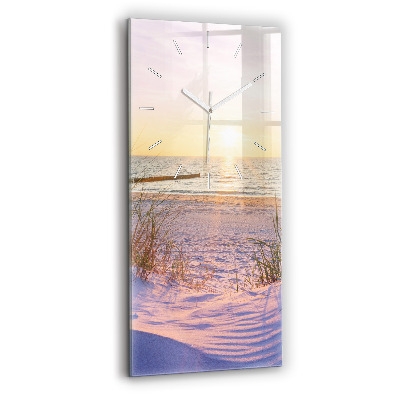 Modern vertical wall clock Polish Sunny Sea