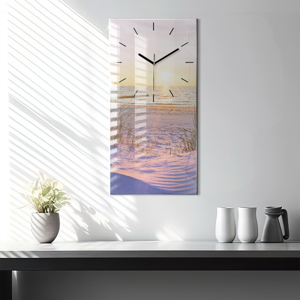 Modern vertical wall clock Polish Sunny Sea