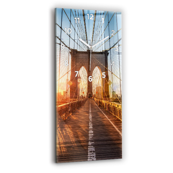 Modern vertical wall clock Brooklyn Bridge NYC