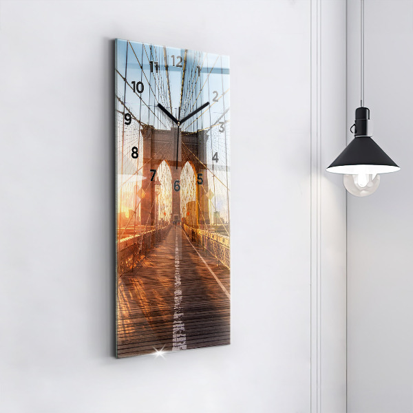 Modern vertical wall clock Brooklyn Bridge NYC