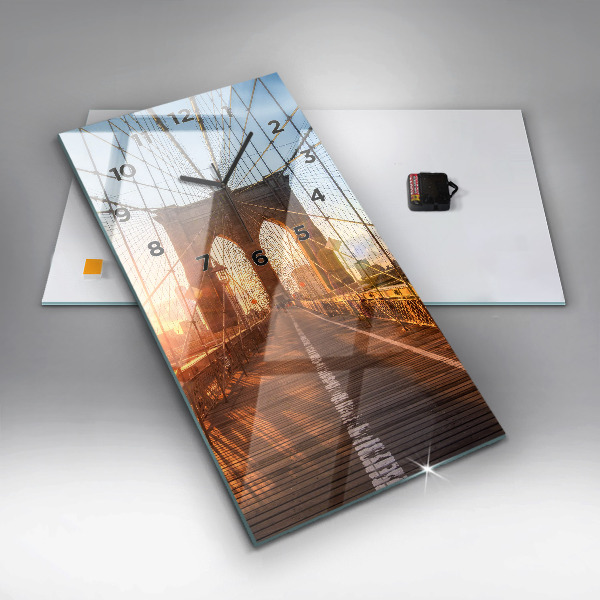 Modern vertical wall clock Brooklyn Bridge NYC