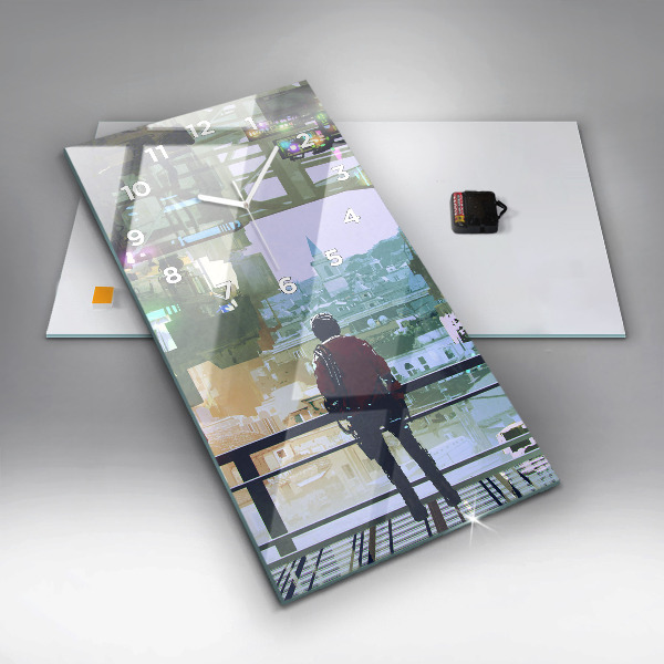 Modern vertical wall clock Cyberpunk