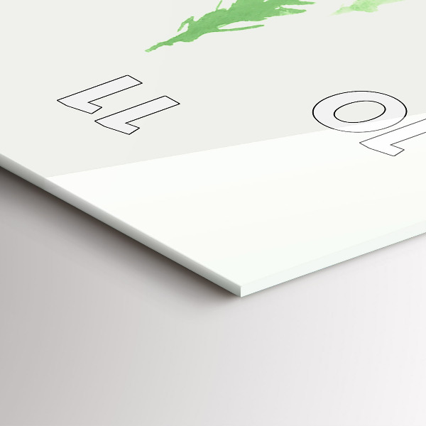 Modern vertical wall clock Painting green forest