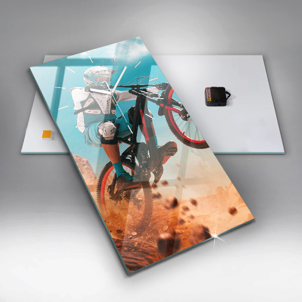 Modern vertical wall clock Stuntman and adrenaline