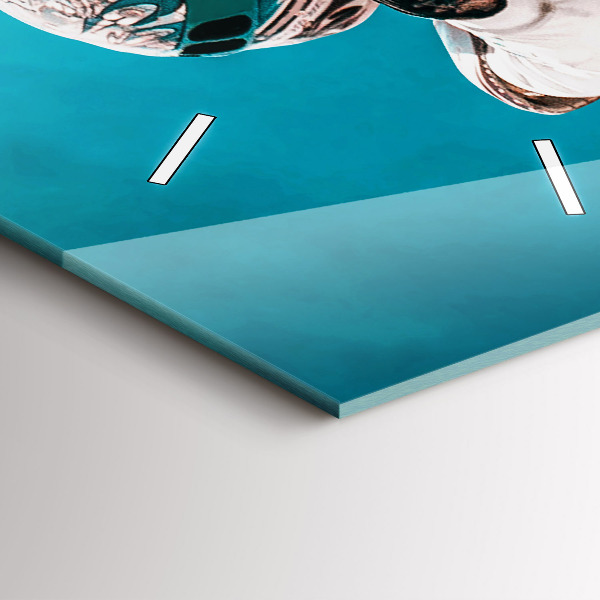 Modern vertical wall clock Stuntman and adrenaline