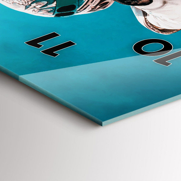 Modern vertical wall clock Stuntman and adrenaline