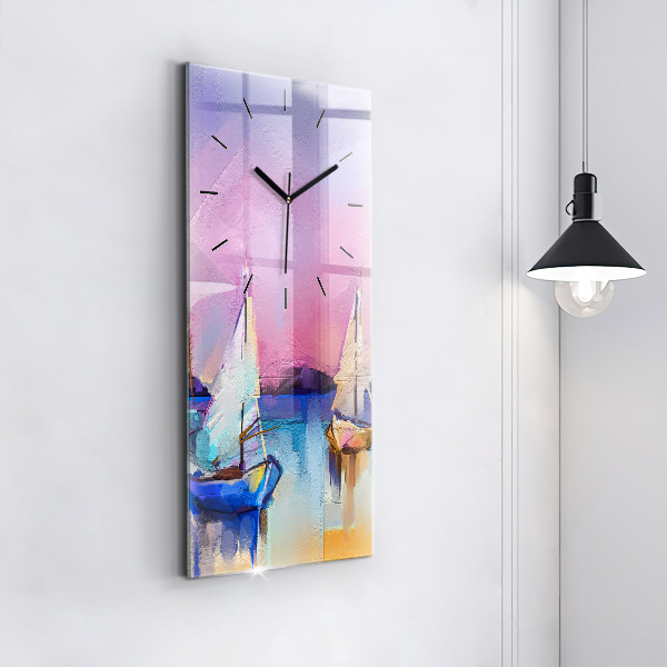 Modern vertical wall clock Seascape