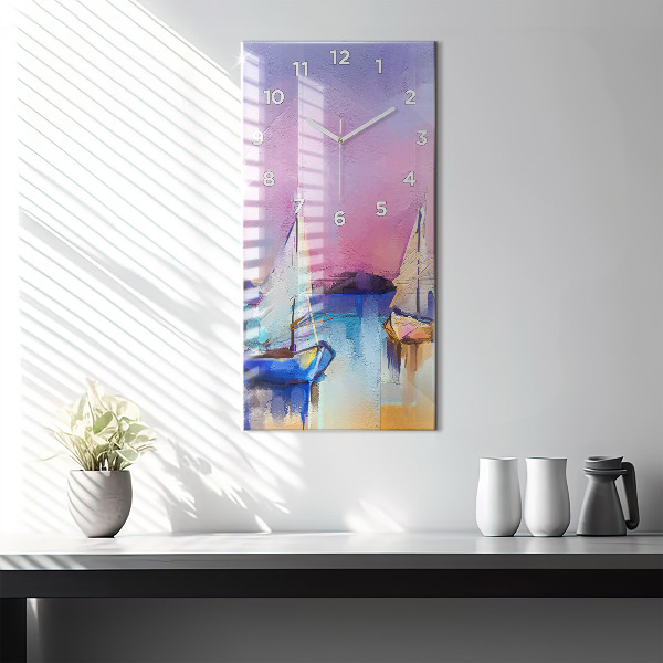 Modern vertical wall clock Seascape