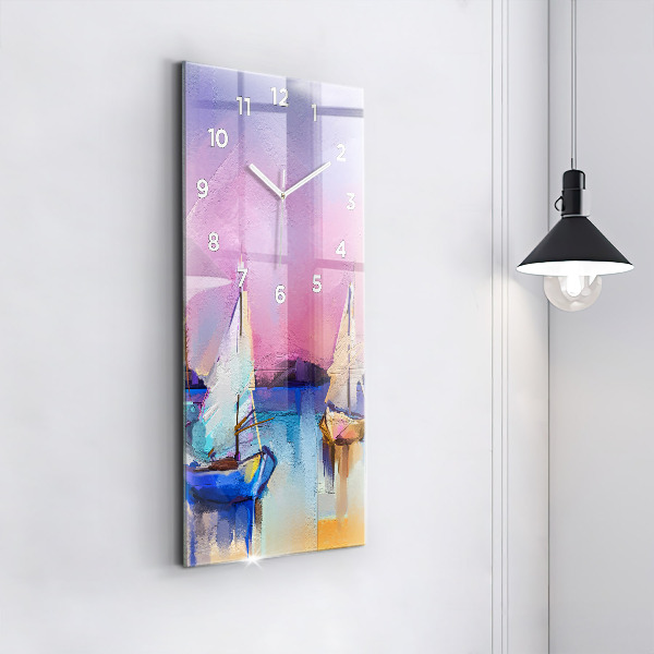 Modern vertical wall clock Seascape