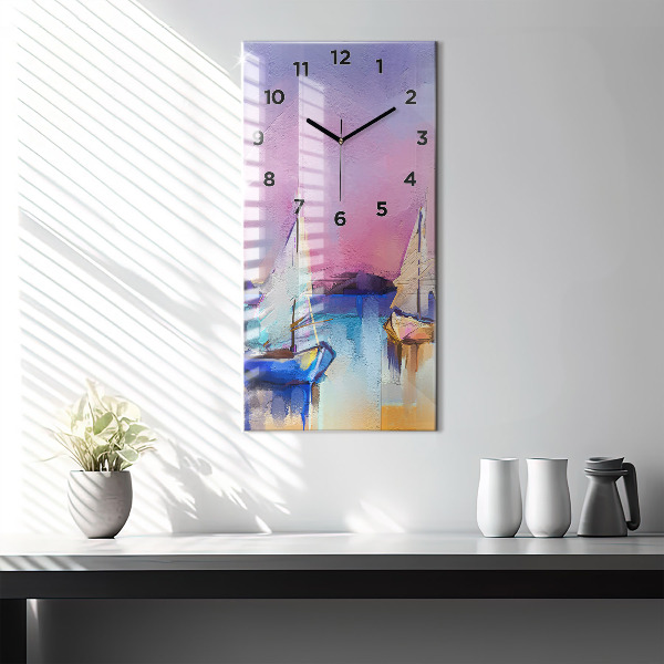 Modern vertical wall clock Seascape