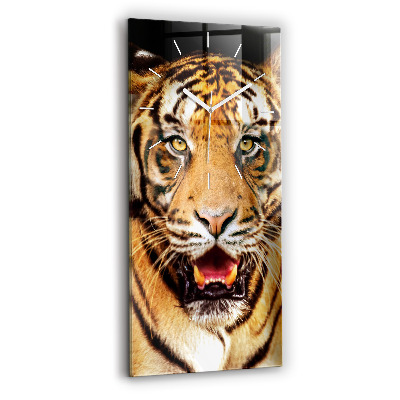 Modern vertical wall clock Tiger - wild look