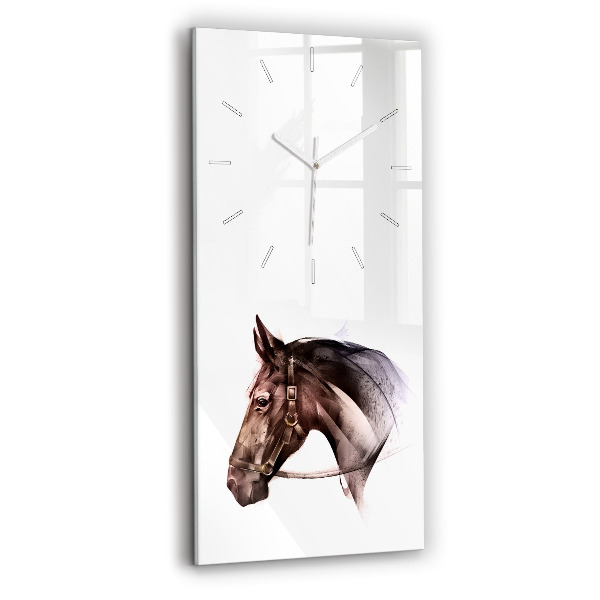 Modern vertical wall clock Painted Horse Profile