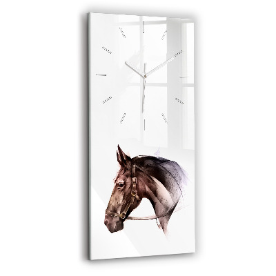 Modern vertical wall clock Painted Horse Profile