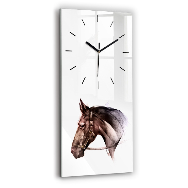 Modern vertical wall clock Painted Horse Profile