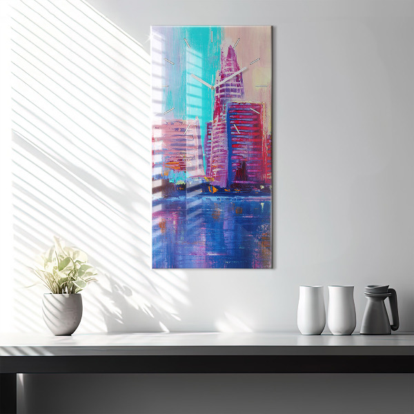 Modern vertical wall clock Skyscraper abstraction