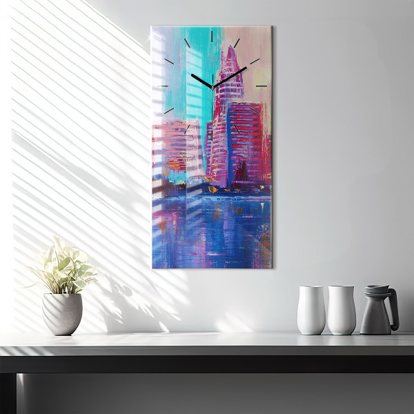 Modern vertical wall clock Skyscraper abstraction