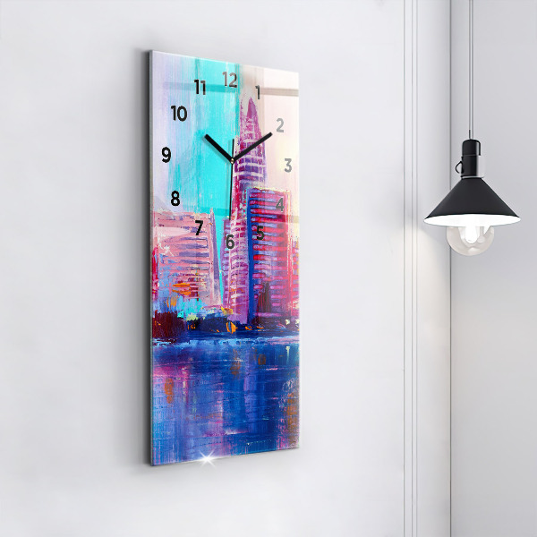 Modern vertical wall clock Skyscraper abstraction