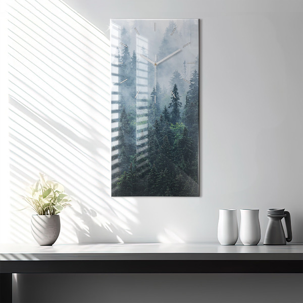 Modern vertical wall clock Misty Mountain Landscape