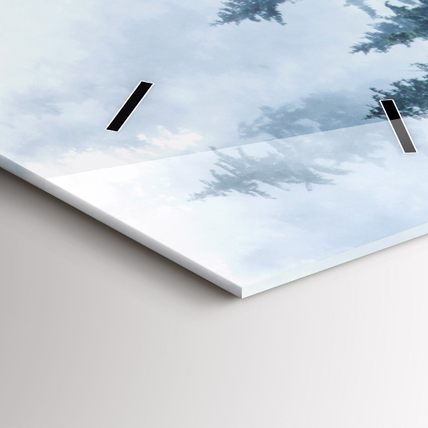 Modern vertical wall clock Misty Mountain Landscape