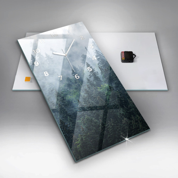 Modern vertical wall clock Misty Mountain Landscape