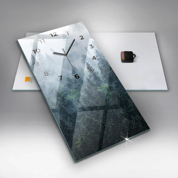Modern vertical wall clock Misty Mountain Landscape