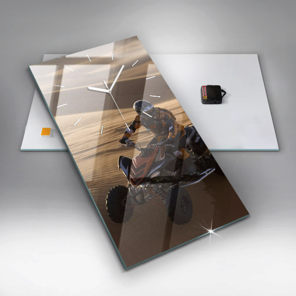 Modern vertical wall clock Quad in the desert