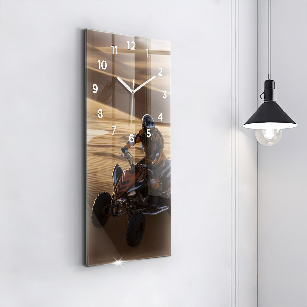 Modern vertical wall clock Quad in the desert